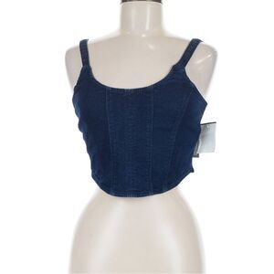 Derek Heart Navy Blue Sleeveless Ruffled Tank